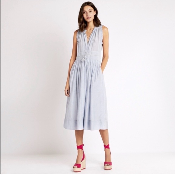 Ulla Johnson Dresses & Skirts - Ulla Johnson Striped Virginie Dress Blue White Maxi Lined Size 2 Women's Coastal